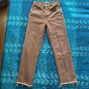 Re/Done Straight Leg Jeans in Camel